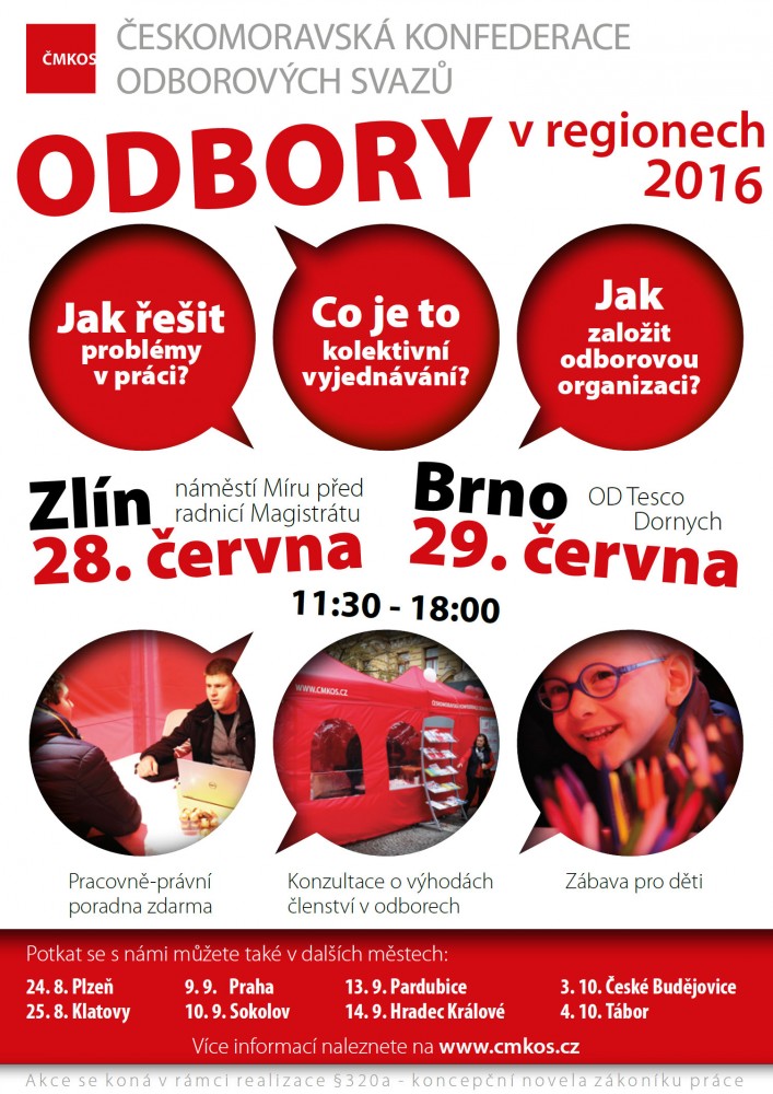 Odbory v regionech 2016